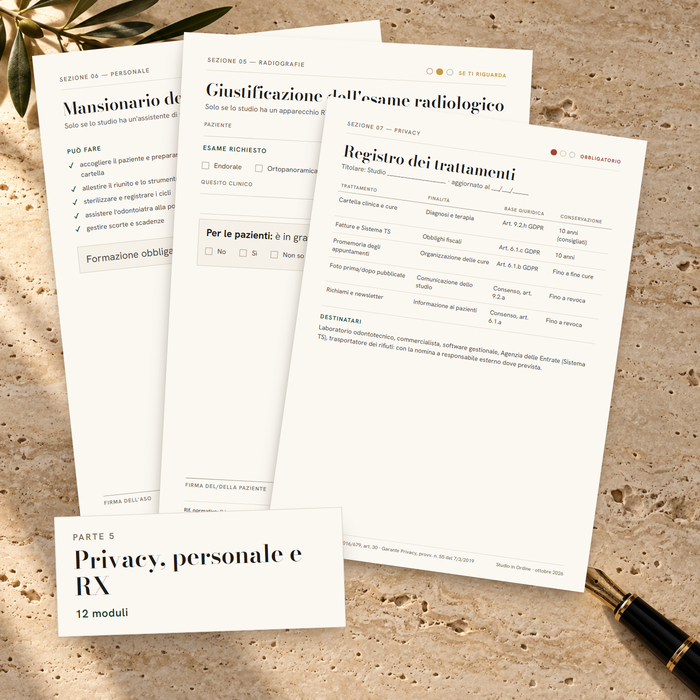 Privacy, personale e radiografie