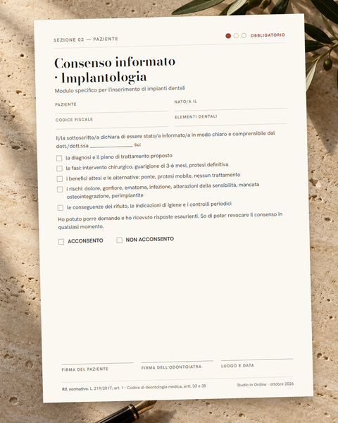 Consenso informato all'implantologia