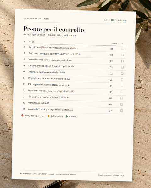 Checklist Pronto per il controllo